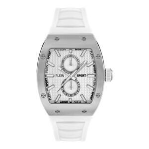 Plein Sport Stormbreaker Silicone Watch Silver Mens